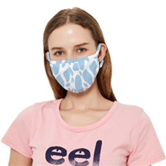Cow Print, Aesthetic, Y, Blue, Baby Blue, Pattern, Simple Crease Cloth Face Mask (adult) by nateshop