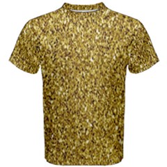 Gold Glittering Background Gold Glitter Texture, Close-up Men s Cotton T-shirt by nateshop