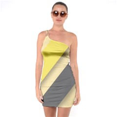 Minimalist, Abstract, Android, Background, Desenho One Shoulder Ring Trim Bodycon Dress by nateshop