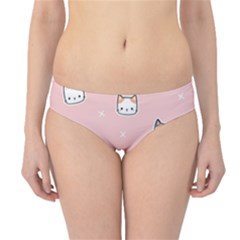 Cute Cat Cartoon Doodle Seamless Pink Pattern Hipster Bikini Bottoms