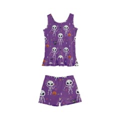Skull Halloween Pattern Kids  Boyleg Swimsuit by Ndabl3x