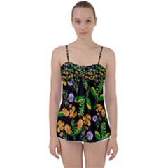 Flower Pattern Art Floral Texture Babydoll Tankini Top by Grandong