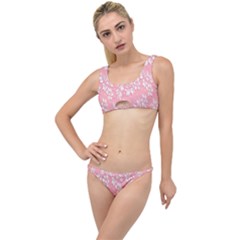 Pink Texture With White Flowers, Pink Floral Background The Little Details Bikini Set by nateshop