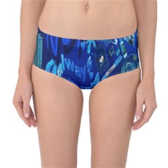 Really Cool Blue, Unique Blue Mid-waist Bikini Bottoms by nateshop