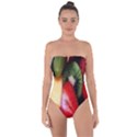 Fruits, Food, Green, Red, Strawberry, Yellow Tie Back One Piece Swimsuit View1
