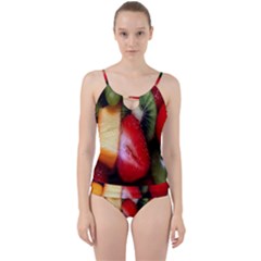 Fruits, Food, Green, Red, Strawberry, Yellow Cut Out Top Tankini Set by nateshop