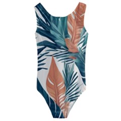 Colorful Tropical Leaf Kids  Cut-out Back One Piece Swimsuit by Jack14