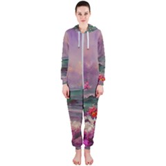 Abstract Flowers  Hooded Jumpsuit (ladies) by Internationalstore