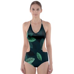 Foliage Cut-out One Piece Swimsuit