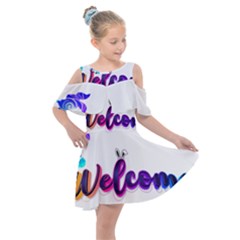 Arts Kids  Shoulder Cutout Chiffon Dress by Internationalstore