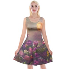 Floral Blossoms  Reversible Velvet Sleeveless Dress by Internationalstore