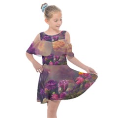 Floral Blossoms  Kids  Shoulder Cutout Chiffon Dress by Internationalstore