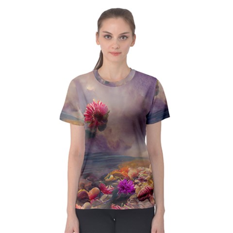 Floral Blossoms  Women s Sport Mesh T-shirt by Internationalstore