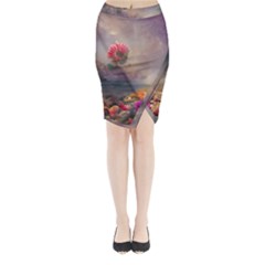 Floral Blossoms  Midi Wrap Pencil Skirt by Internationalstore