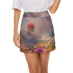 Floral Blossoms  Mini Front Wrap Skirt by Internationalstore