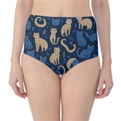 Cat Pattern Animal Classic High-waist Bikini Bottoms by Pakjumat