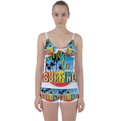 Bright Colorfull Addicted To Surfing T- Shirt Bright Colorfull Addicted To Surfing T- Shirt T- Shirt Tie Front Two Piece Tankini by JamesGoode