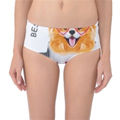 Pomeranian Dog T-shirtcute Pomeranian Dog Peeking Out Of A Mug T-shirt Mid-waist Bikini Bottoms