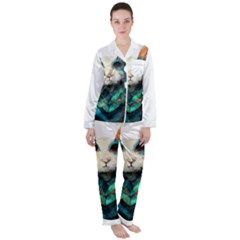 Rabbit T-shirtrabbit Watercolor Painting #rabbit T-shirt (1) Women s Long Sleeve Satin Pajamas Set	 by EnriqueJohnson