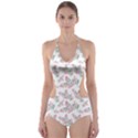 Christmas Shading Festivals Floral Pattern Cut-Out One Piece Swimsuit View1