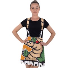 Funny Crocodile Velvet Suspender Skater Skirt by Sarkoni