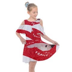 Lips -25 Kids  Shoulder Cutout Chiffon Dress by SychEva