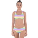 Cute Pastel Rainbow Stripes Criss Cross Bikini Set View1