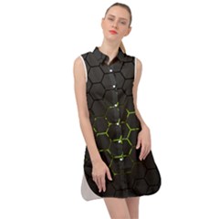 Green Android Honeycomb Gree Sleeveless Shirt Dress by Ket1n9