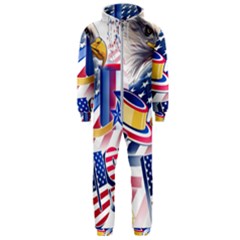 United States Of America Usa  Images Independence Day Hooded Jumpsuit (men) by Ket1n9