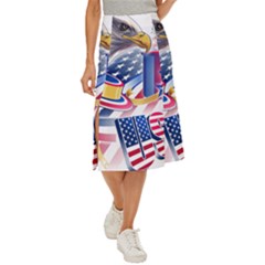 Independence Day United States Of America Midi Panel Skirt by Ket1n9