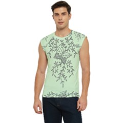 Illustration Of Butterflies And Flowers Ornament On Green Background Men s Raglan Cap Sleeve T-shirt by Ket1n9