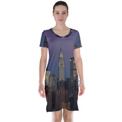 Skyline-city-manhattan-new-york Short Sleeve Nightdress by Ket1n9