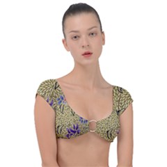 Traditional Art Batik Pattern Cap Sleeve Ring Bikini Top by Ket1n9