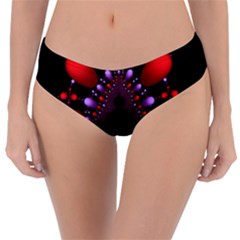 Fractal Red Violet Symmetric Spheres On Black Reversible Classic Bikini Bottoms by Ket1n9