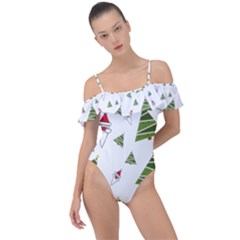 Christmas-santa-claus-decoration Frill Detail One Piece Swimsuit by Ket1n9