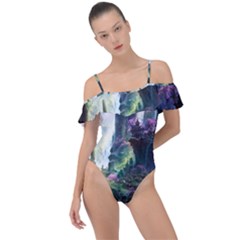 Fantastic World Fantasy Painting Frill Detail One Piece Swimsuit by Ket1n9