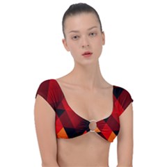 Abstract Triangle Wallpaper Cap Sleeve Ring Bikini Top by Ket1n9