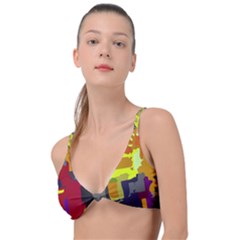 Abstract-vibrant-colour Knot Up Bikini Top by Ket1n9
