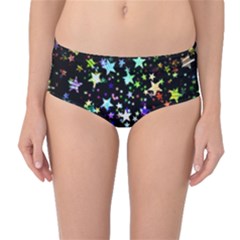 Christmas-star-gloss-lights-light Mid-waist Bikini Bottoms by Grandong