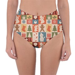Cute Christmas Seamless Pattern Vector  - Reversible High-waist Bikini Bottoms by Grandong