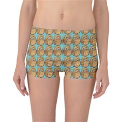 Owl Bird Pattern Reversible Boyleg Bikini Bottoms by Grandong