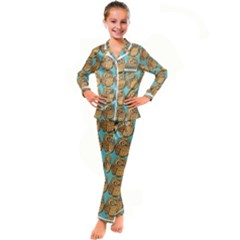Owl Bird Pattern Kids  Satin Long Sleeve Pajamas Set by Grandong