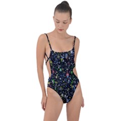 Illustration Universe Star Planet Tie Strap One Piece Swimsuit by Grandong
