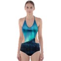 Aurora Borealis Mountain Reflection Cut-Out One Piece Swimsuit View1