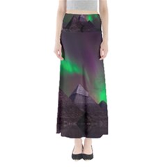 Fantasy Pyramid Mystic Space Aurora Full Length Maxi Skirt by Grandong
