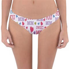 Love Mom Happy Mothers Day I Love Mom Graphic Reversible Hipster Bikini Bottoms by Vaneshop