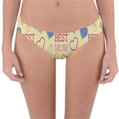 Love Mom Happy Mothers Day I Love Mom Graphic Pattern Reversible Hipster Bikini Bottoms by Vaneshop