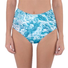 Blue Ocean Wave Texture Reversible High-waist Bikini Bottoms by Jack14
