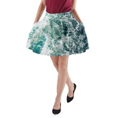Blue Ocean Waves A-line Pocket Skirt by Jack14