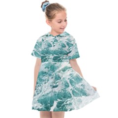 Blue Crashing Ocean Wave Kids  Sailor Dress by Jack14